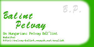 balint pelvay business card